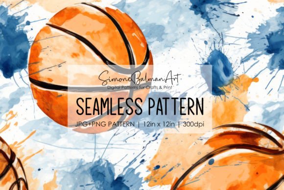 Download Basketball Watercolor Seamless Pattern - Premium Resources
