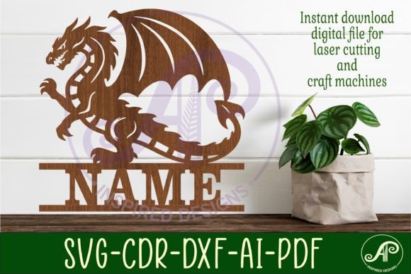 Download Detailed Dragon Name Sign Svg Laser Cut - Detailed Collection
