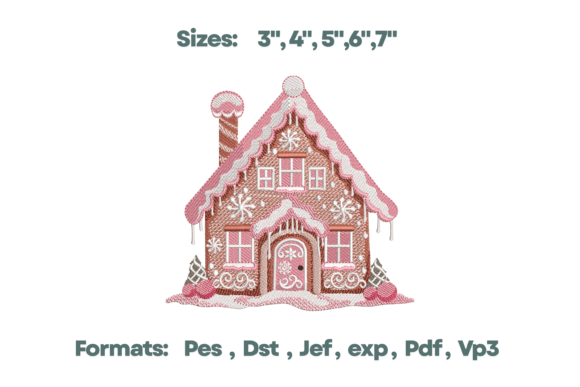 Download Pink Gingerbread House Detailed Motif - Detailed Collection