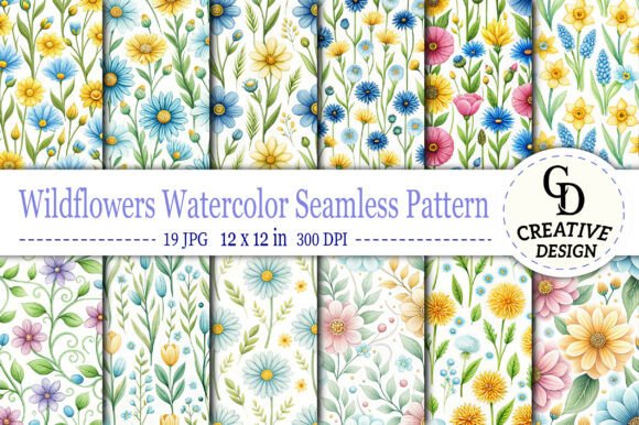 Download Wildflowers Watercolor Seamless Pattern - Premium Resources