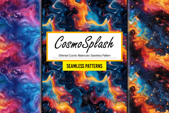 Download Cosmic Watercolor Seamless Pattern Art - Watercolor seamless pattern Collection