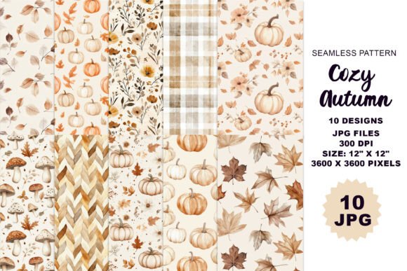 Download Cozy Autumn Watercolor Seamless Pattern - Watercolor seamless pattern Collection