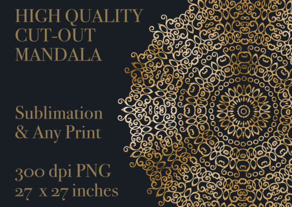 Download Luxury High Res Sublimation Gold Mandala - High res Collection