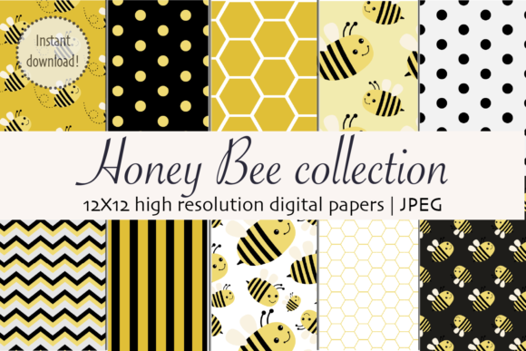 Download Honey Bee Digital Papers Set High Res - High res Collection