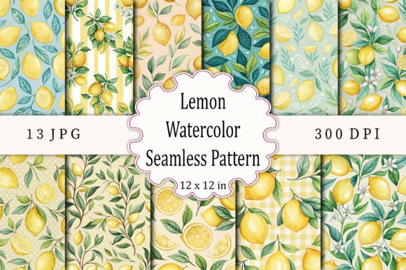 Download Lemon Watercolor Seamless Pattern - Watercolor seamless pattern Collection