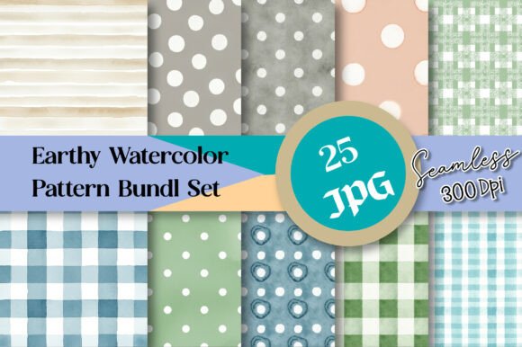 Download Earthy Watercolor Seamless Pattern Bundl - Watercolor seamless pattern Collection