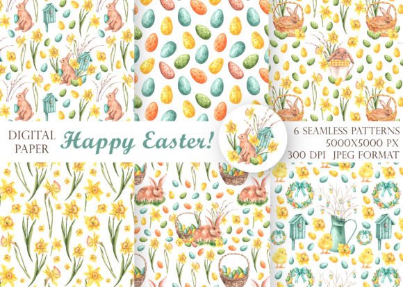 Download Easter Watercolor Seamless Pattern. - Premium Resources